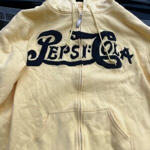 Yellow Varsity Pepsi cola zip up sweater Size 2XL